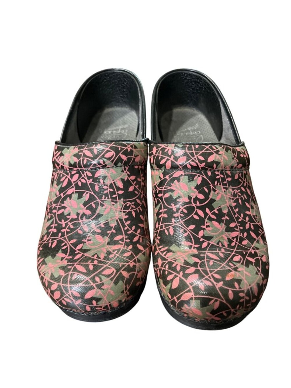 Dansko Womens EU 38 / US 7.5-8 Clogs Vegan Pink Floral Slip-On Nursing Comfort - Picture 8 of 10